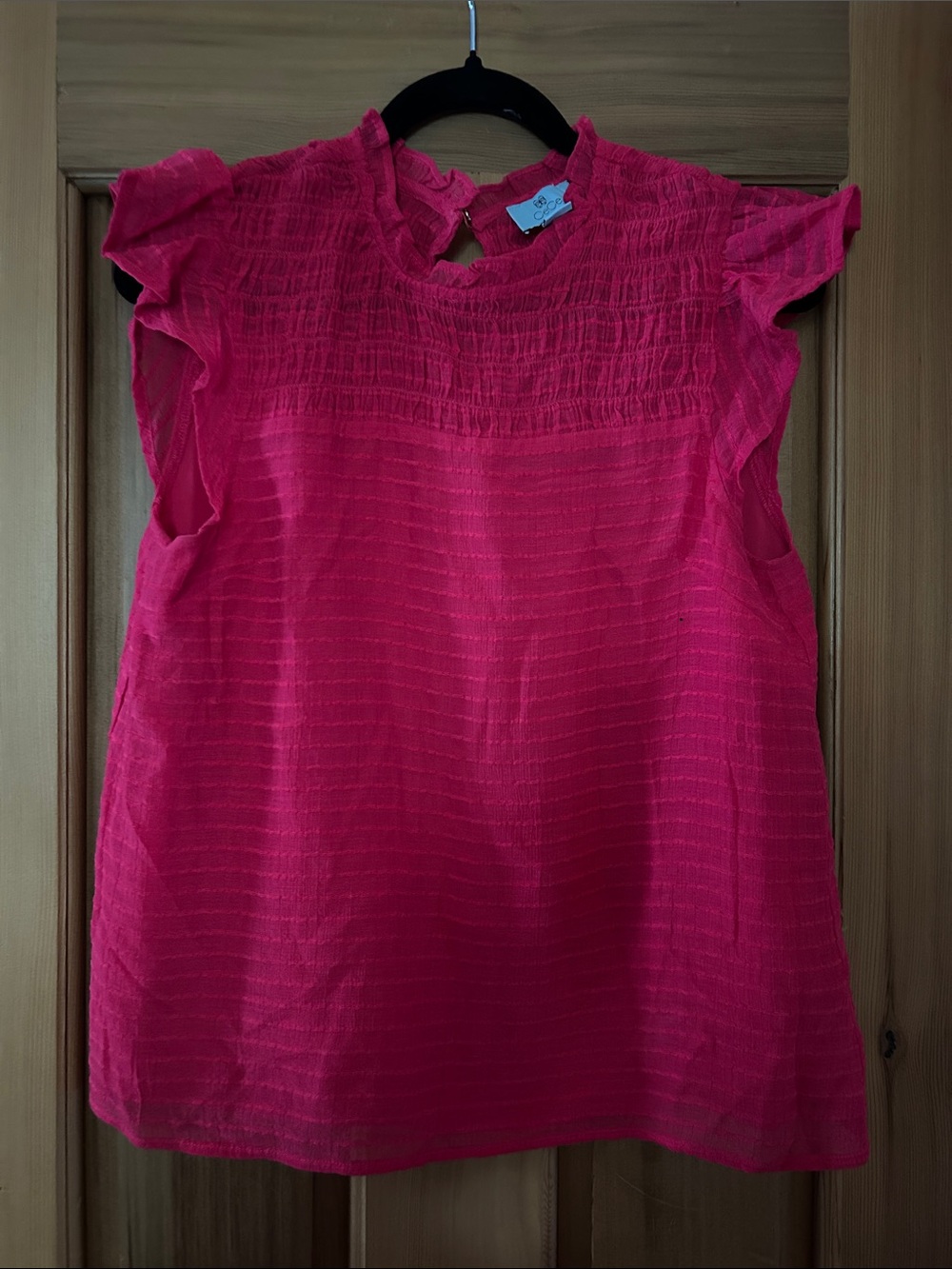 CeCe Hot Pink Ruffle Sleeve Camisole